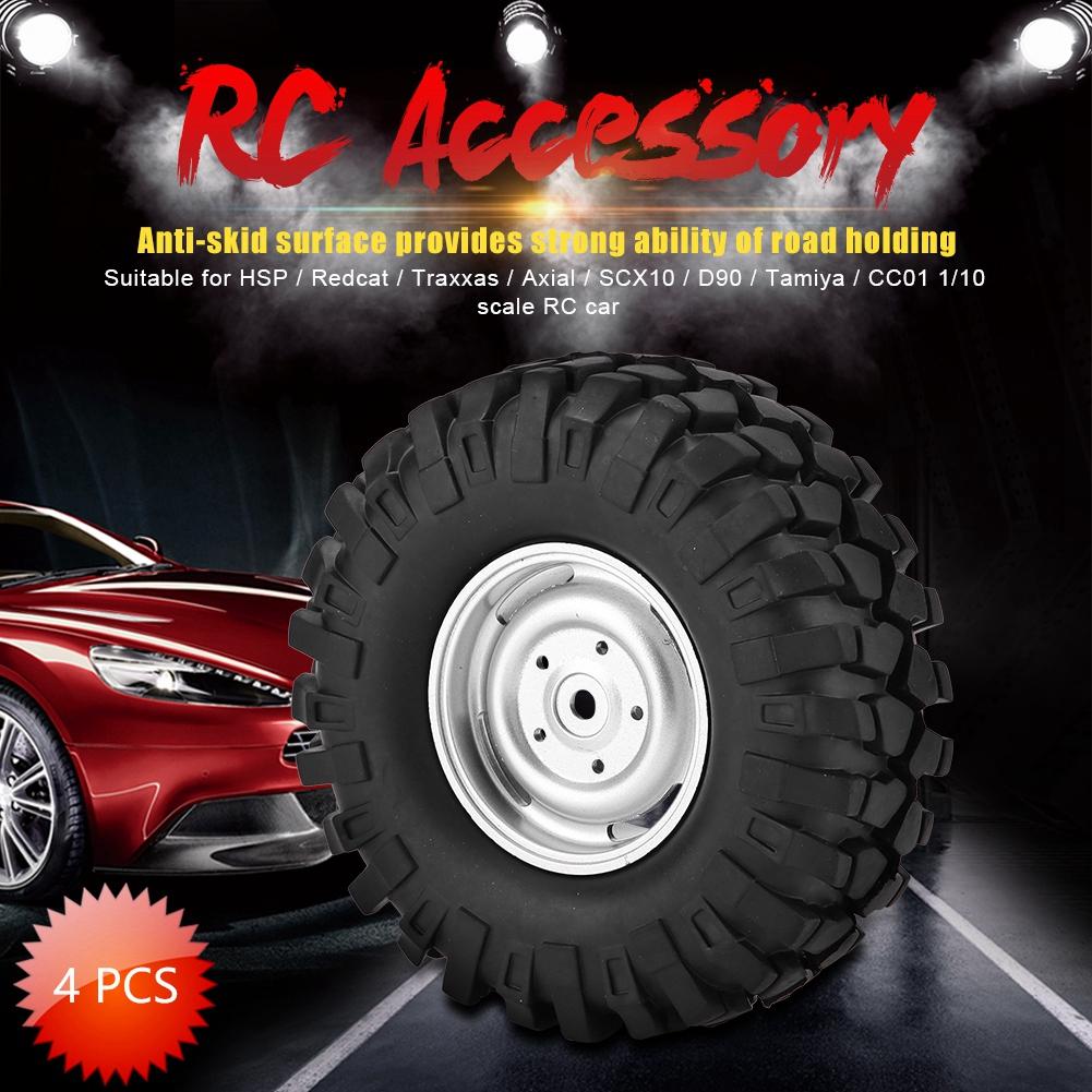 4Pcs Wheel Tyres Rubber Tires With Hubs for 1 10 Scale RC Crawler Off road Truck Car