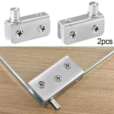 Glass Glass Pivot Hinge Wine Cabinet Door Rotating Pivot Clip Stainless Steel Door Shaft For 5-8mm Glass Cupboard Hinge Hardware