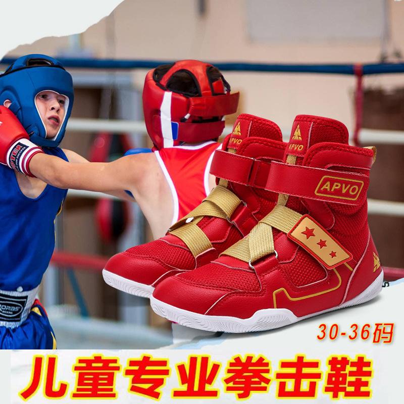 Kinder Profi-Wrestling Schuhe Jungen High-Top Sanda Schuhe Wettkampfschuhe Kampfschuhe Mädchen Hallenbox-Trainingsschuhe