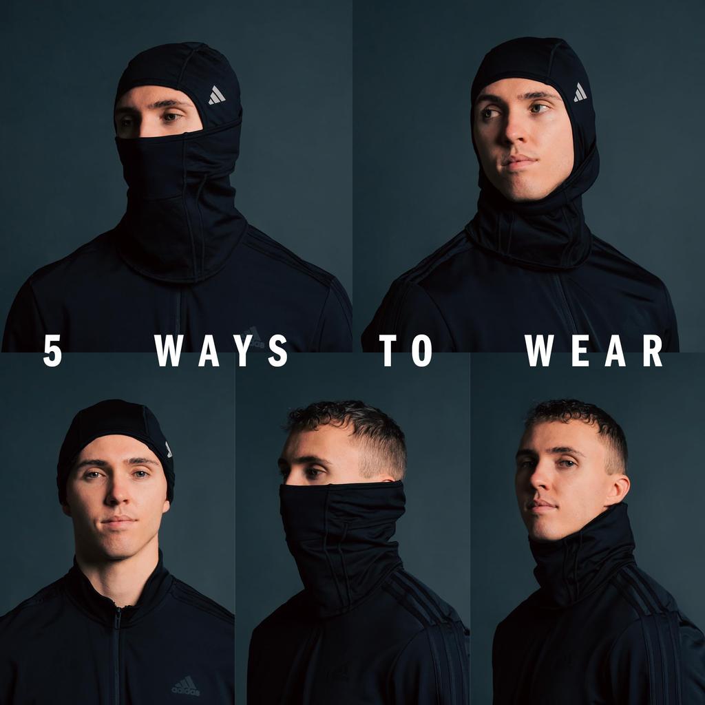 Adidas Unisex Adult Alphaskin Balaclava Ski Mask Shiesty Athletic Face Reflective One Size – Cover, Black/Silver F23,