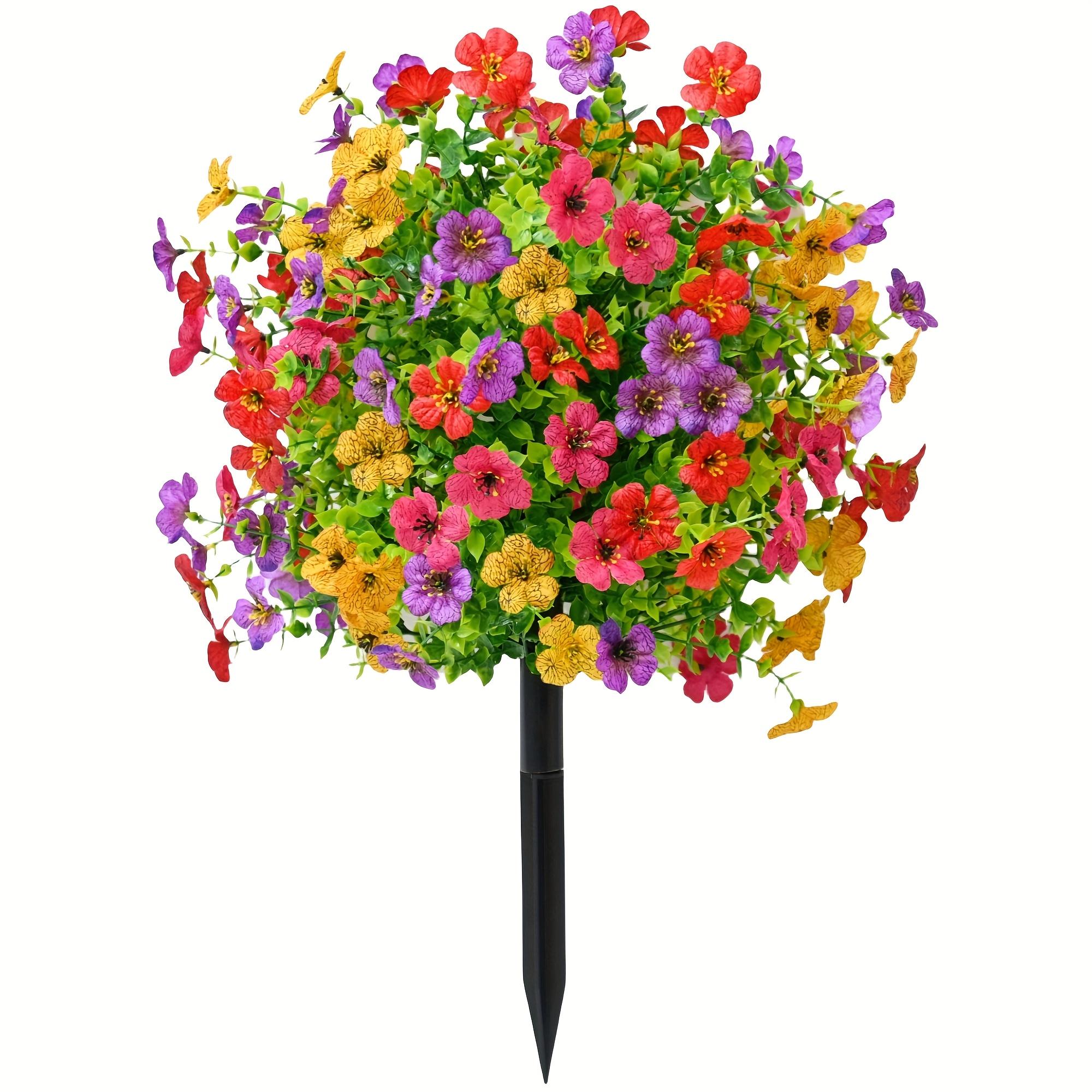 

Имитация цветка фиолетового цвета с грунтовым гвоздем, украшение для сада, эвкалипт, искусственный цветок, имитация зеленого растения