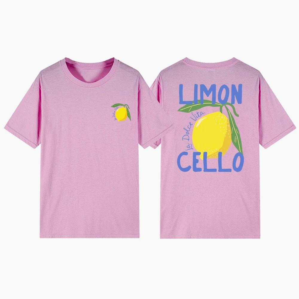 Limoncello La Dolce Vita Itálie Tričko Citronové Tričko Dámské Krátký Rukáv Kulatý Výstřih Trička Retro Grafické Tričko Dárek pro Milovníky Citronů