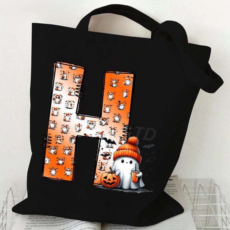New Halloween 26 Letter Print Fashion Shoulder Bag Multi-function Portable Handbag Casual Versatile