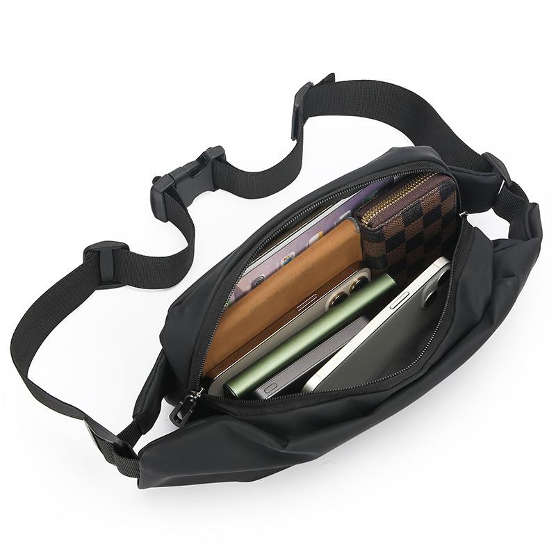 Men'S Fanny Pack Outdoor Running Mobile Phone Bag Multi-Function Large Capacity Breast Bag Casual Fashion Messenger Bag Waterproof