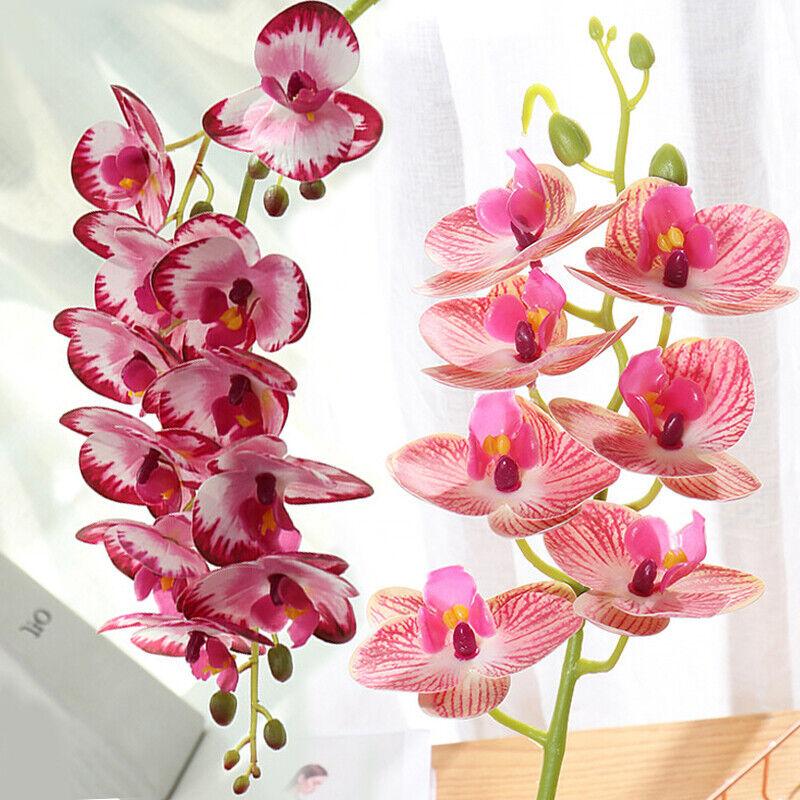 Artificial Butterfly Orchid Flower Bunch Fake Phalaenopsis Wedding Party Decor