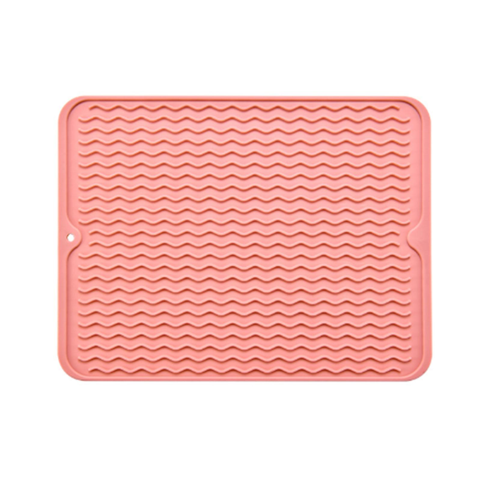 

Настольный изоляционный резиновый коврик противоскользящий водонепроницаемый термостойкий коврик для сушки посуды для кухни розовый