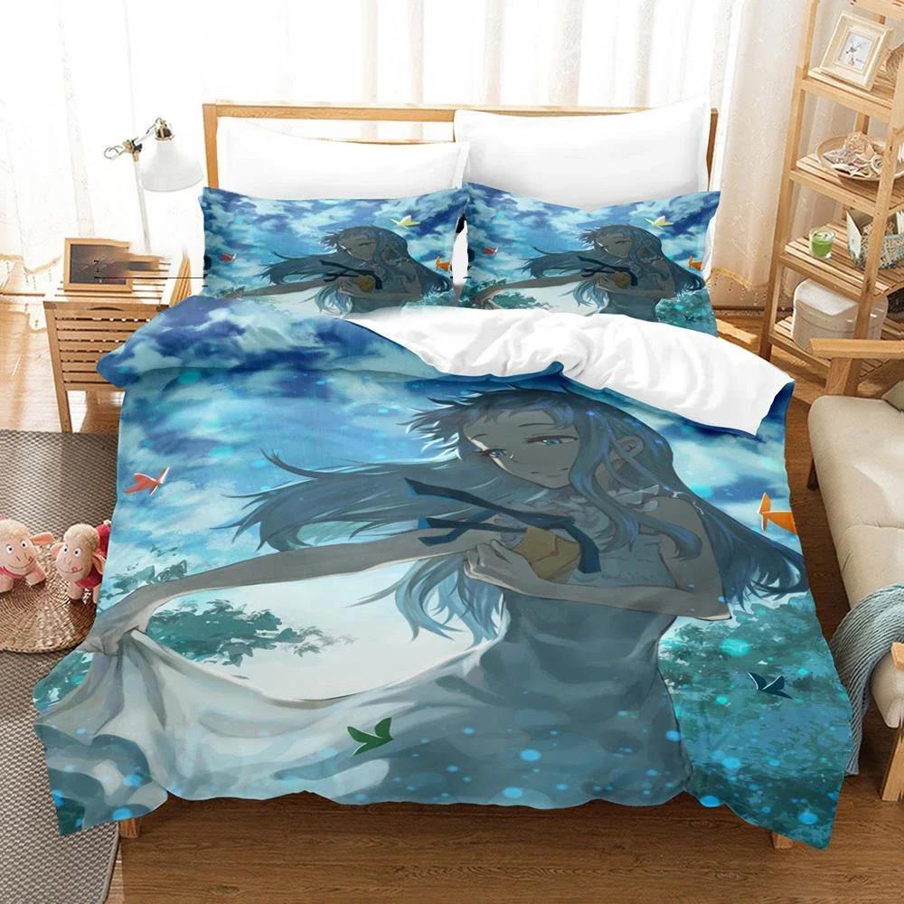 

Anime Honma Meiko Anohana Bedding Set Duvet Cover Bedroom Comforter Single Twin King Size Quilt Cover Home Textile 2/3PCS 70x133cm 2pcs