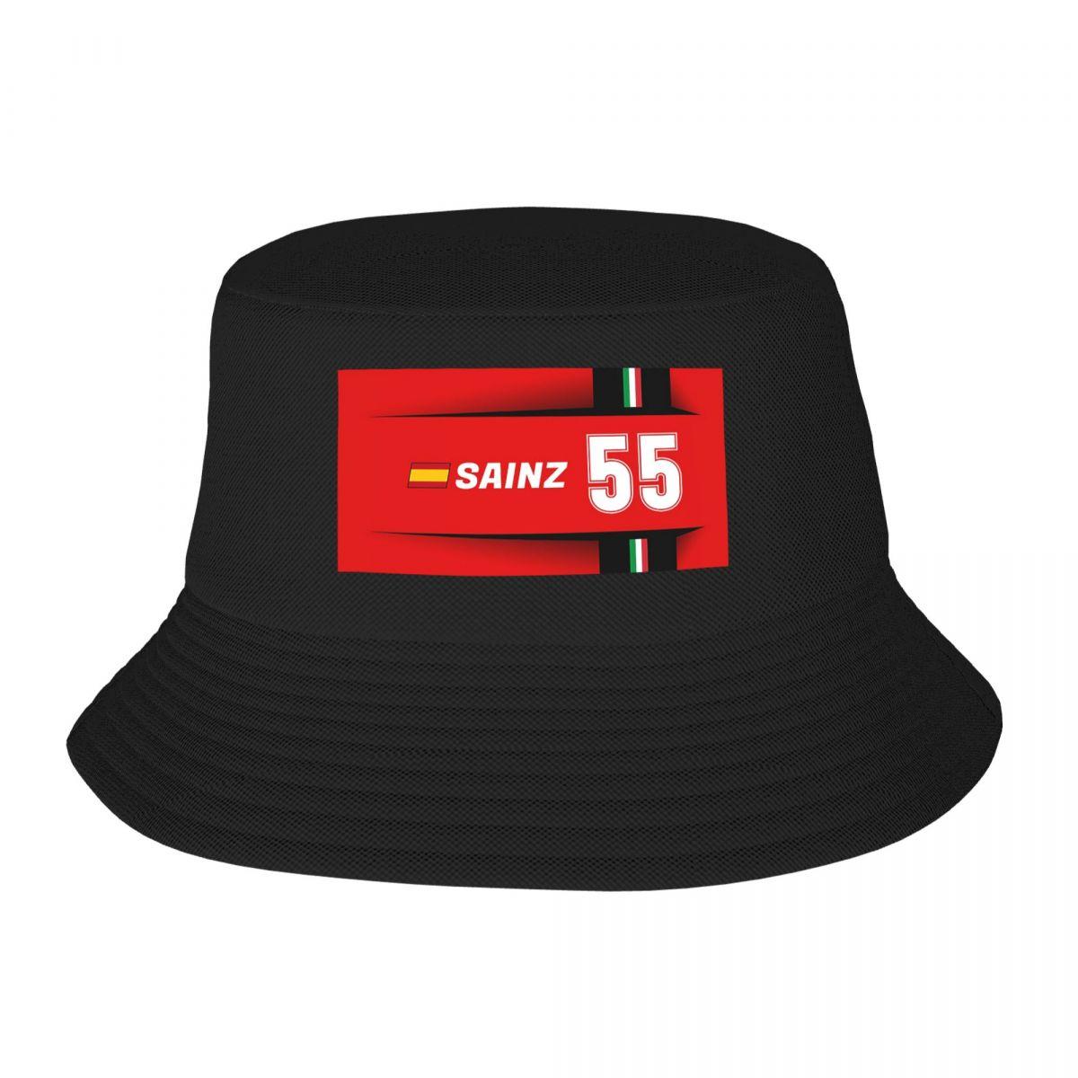 

F1 2021 - #55 Sainz Bucket Hat Panama Bob Hats Outdoor Hip Hop Reversible For Summer Beach Fishing Unisex FisherUnisex Caps One Size