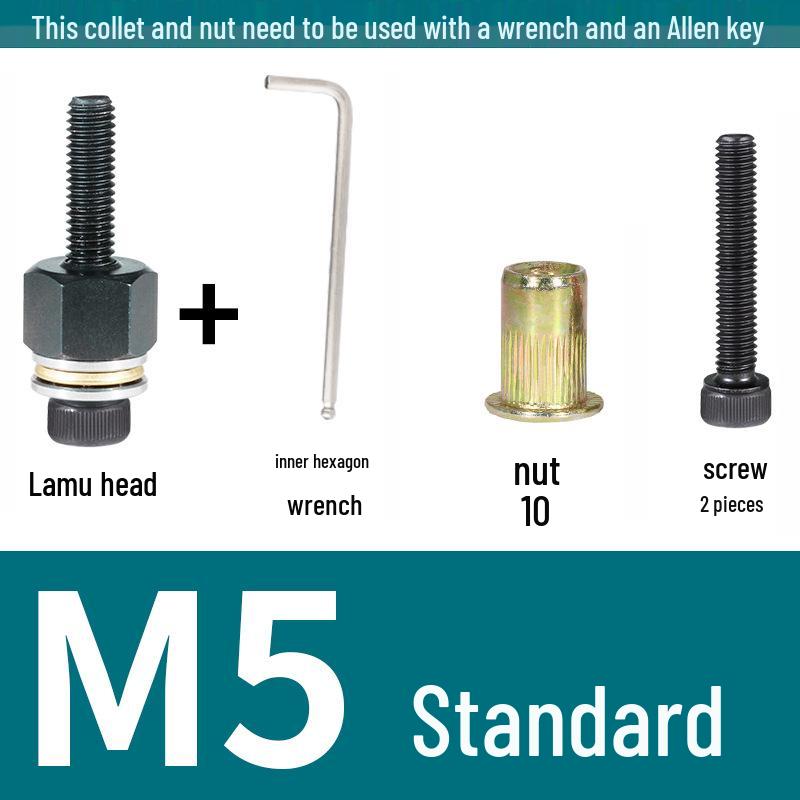 Multi-Purpose Electric Rivet Tool with Manual Wrench and Nut Head Attachment