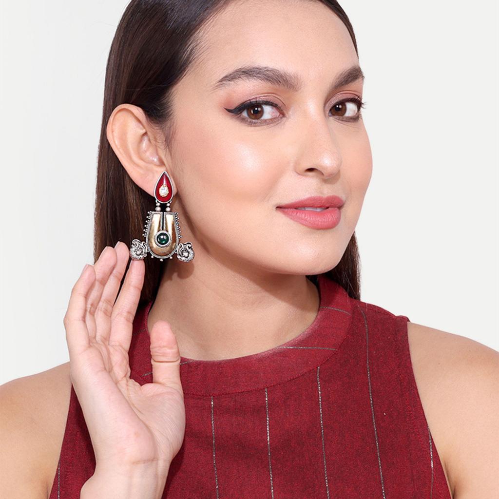 Two Tone Earrings,Dual Tone Jewelry, Handmade Earring, Women Fashion Earrings