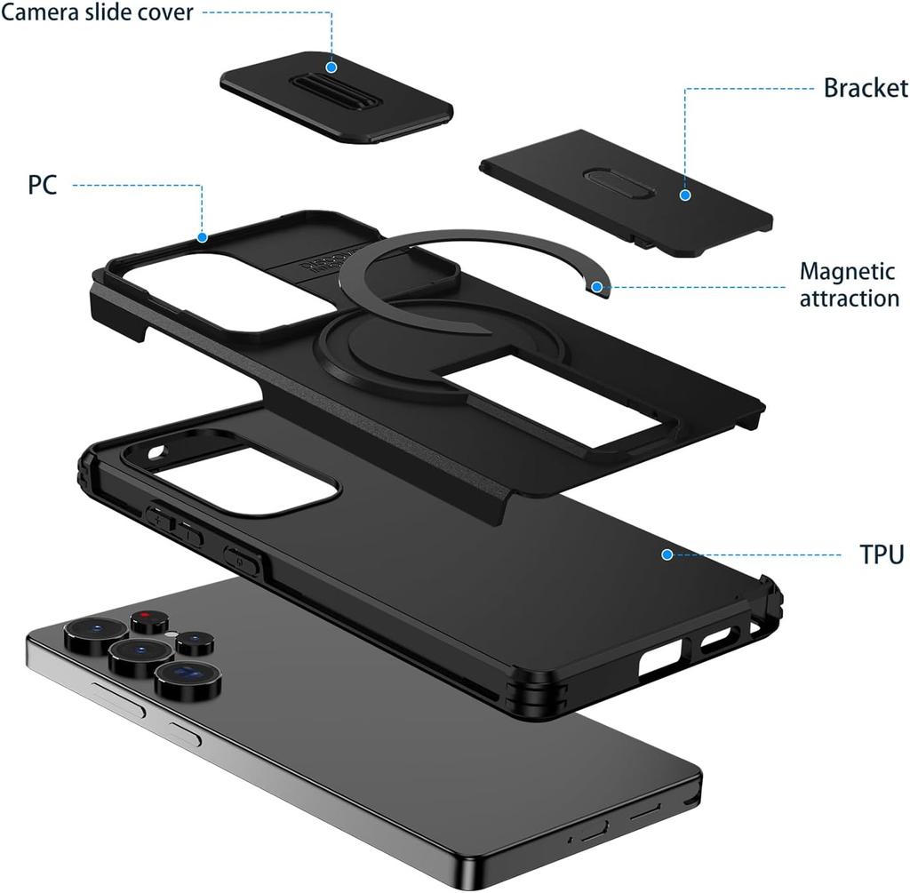 Etui Na Telefon Samsung Galaxy S26 Ultra z Osłoną Aparatu, Magsafe, Wytrzymałe Magnetyczne Etui