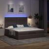 VidaXL Ottoman Bed Frame with Dark Brown Mattress 180x200 Cm Fabric, Bed Frame, Upholstered Bed Frame 3314027