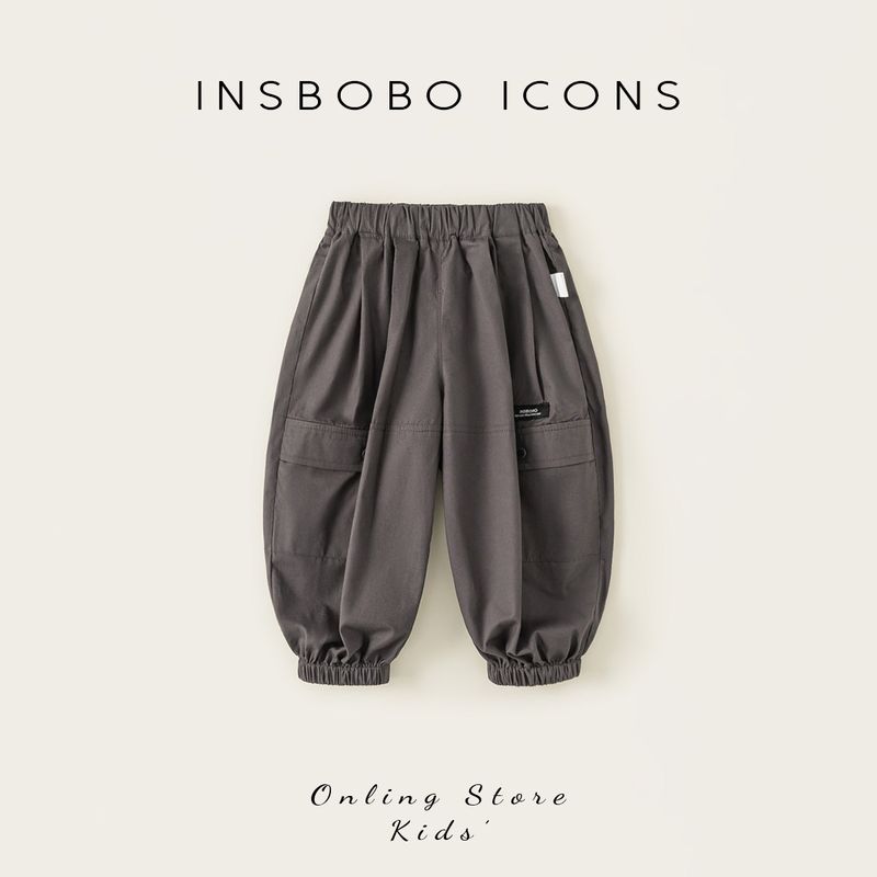 Insbobo Boys Pants Summer Thin Style Boys Cargo Pants Children s Mosquito-Proof Pants Baby Casual Pants Summer Children s Clothing Gray 90