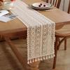 Meioro Cotton Table Runner, 26x120cm, Crocheted Table Centerpiece, Elegant and Stylish Vintage Table Mat, Solid Color, Nordic Style, Polyester, Bohemi