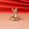 Brass Fox Statue Cute Fox Miniature Figurines Desk Ornament Decorations Accessories Copper Animal Sculpture Home Decor Crafts