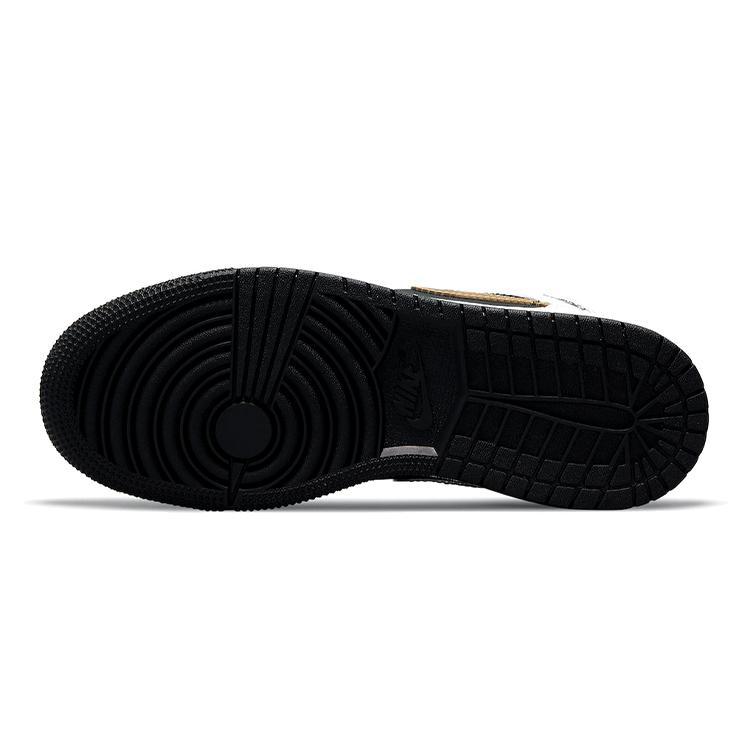New Jordan 1 Mid White Gold Black GS 554725-190