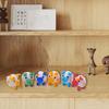 Colorful Glass Pig Figurine Handcrafted Miniature Animal Collectible Ornament for Artistic Display in Homes and Offices