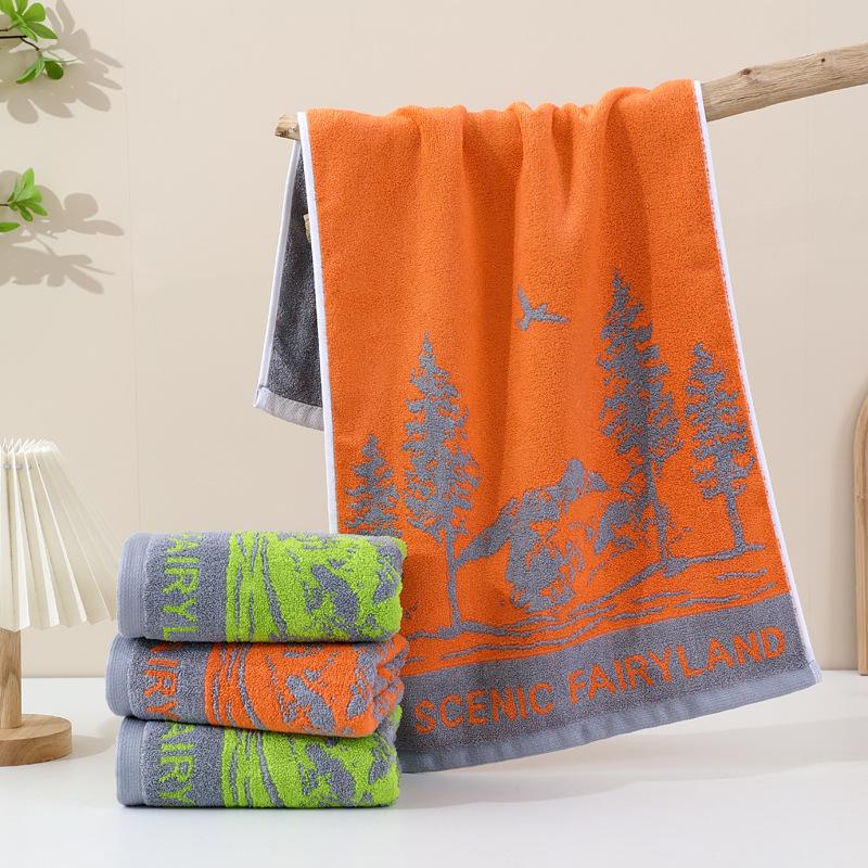 Thickened 130g Bamboo Fiber Landscape Towel, 73x33cm, Soft & Absorbent