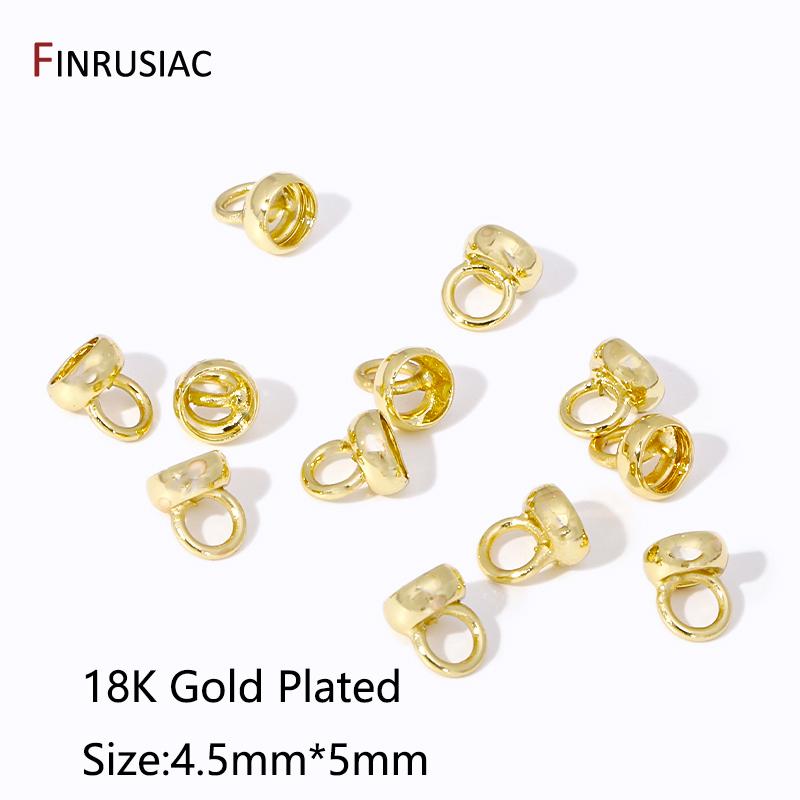 

Wholesale 18k Gold Plated Brass Pearl Fasteners Clasps With Loop,End Beads Caps Tips For DIY Handmade Jewelry Making Findings 5 pieces