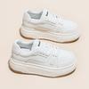 Little white shoes women's spring new thick sole heightening versatile casual shoes leather Internet celebrity comfortable sports shoes