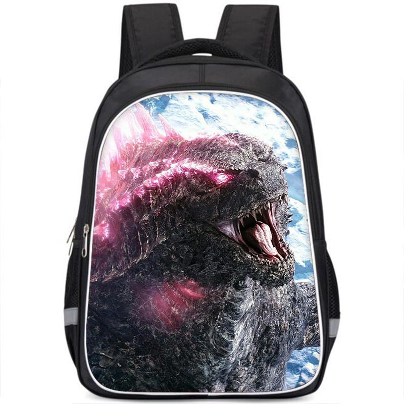 Godzilla Backpack Large Capacity School Bag With Movie Poster Print For Boys Nylon Material