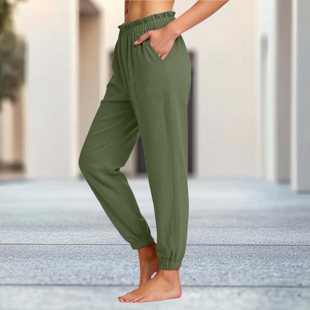 Women's Fashion Elastic Waist Versatile Sweatpants Casual Trousers
