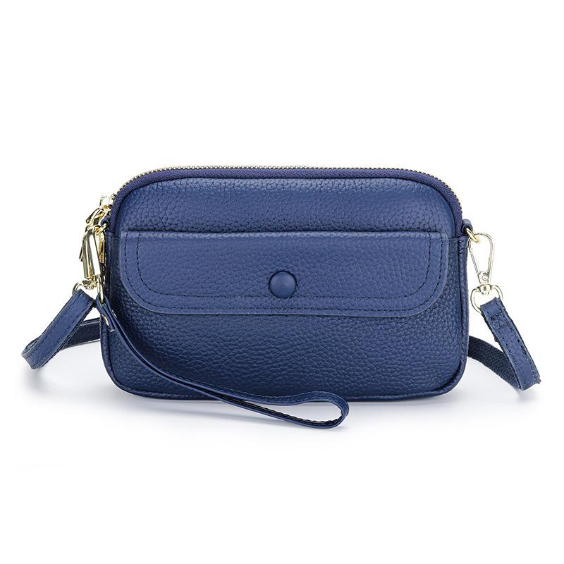 Leather bag women's oblique span summer fashion casual shoulder bag 2025 new model put mobile phone clutch women's bag