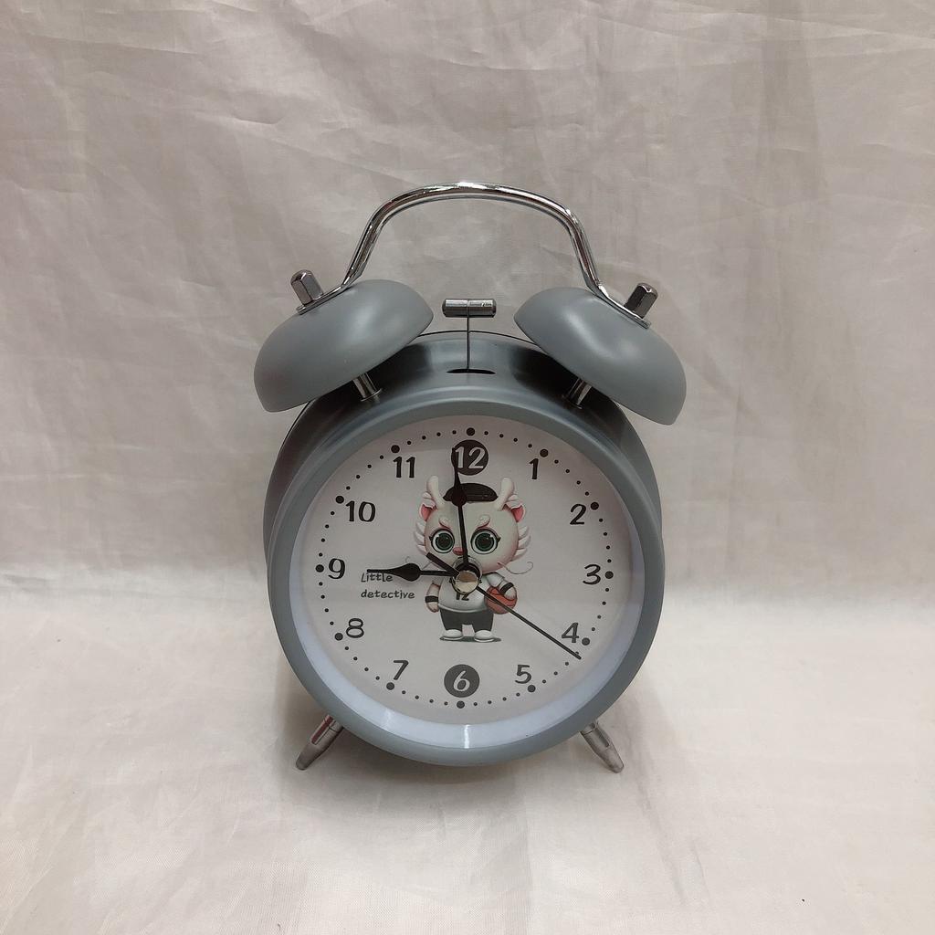 4-inch metal spray paint light color cartoon little dragon man ringing alarm clock children student bedside night light creation