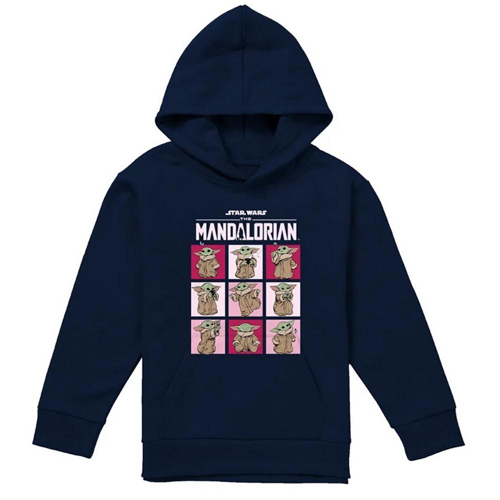 Star Wars The Mandalorian Childrens/Kids Grogu Squares Pullover Hoodie