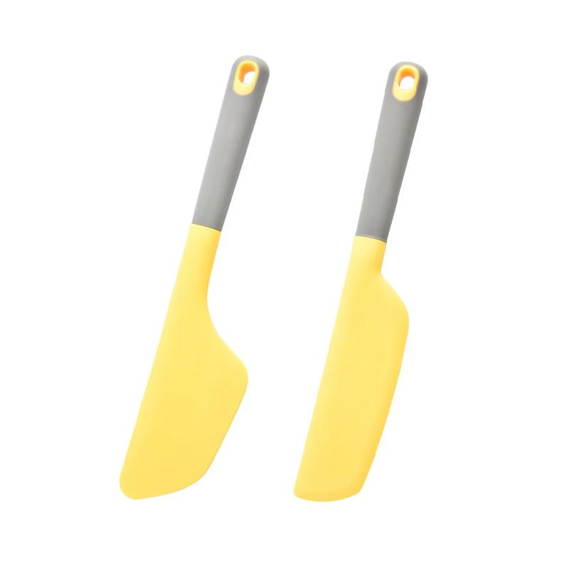 2pcs Silicone Cream Spatula Set Long Head Salad Blender Knife Non-stick Butter Spatula Heat-resistant Kitchen Baking Tools