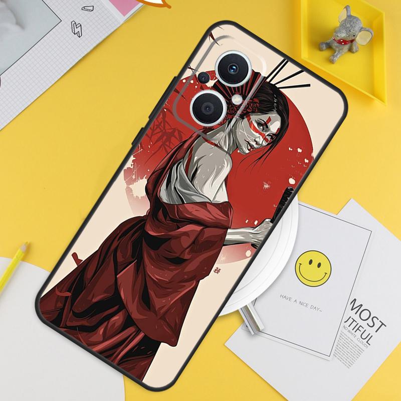 Samurai Warrior Geisha For OPPO Reno 4 5 6 7 8 Lite 10 Pro Reno 8T 4Z 5Z OPPO Find X3 Lite X2 Neo X6 X5 Pro Case