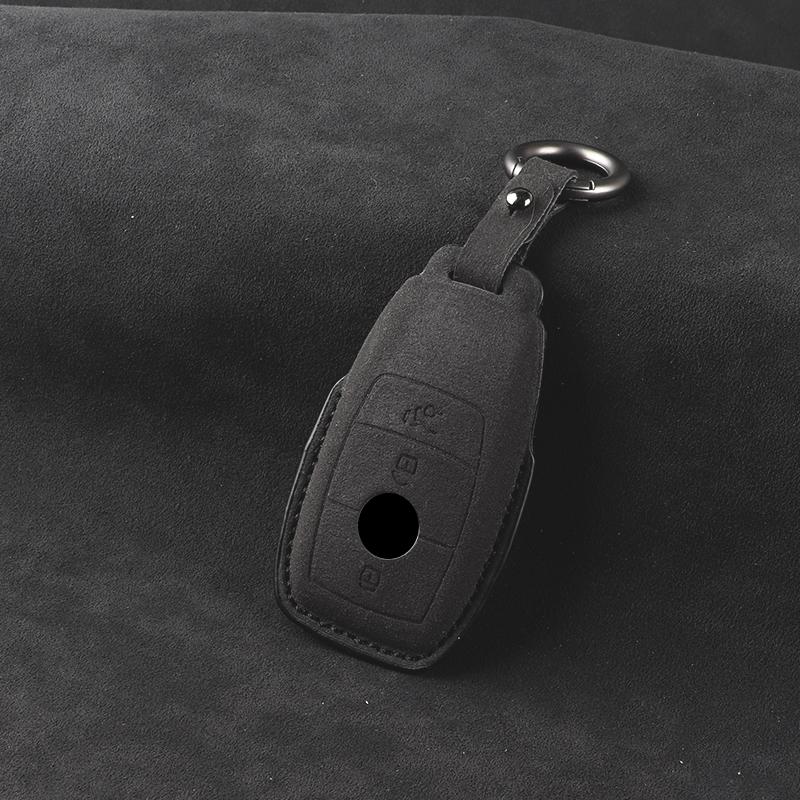 Lederen Suède Autosleutelhoes Cover Shell voor Mercedes Benz A B C E S G Klasse W204 W205 W212 W213 W176 W177 GLC CLA AMG Accessoires