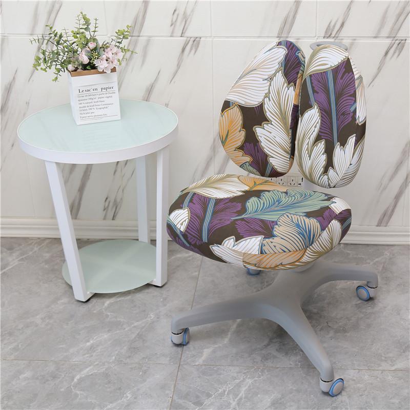 Elastic Double Back Children Study Chair Cover Elastic Student Writing Rotating Lift Chair Protector Cover Seat Backrest Case