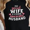 Wife Husband Cotton Women's T-shirt with Comfortable Fit Tee For Adult, Men, Women, Teen, Teenager, Adolescent, Youth