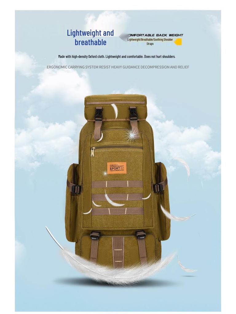 Camouflage Tactical Mountaineering & Camping Backpack - Double Shoulder, Large Capacity, Travel Luggage Storage Bag.