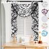 1 PC İskandinav Tarzı Şelale Valance Boncuk Trim Tasarım Jakarlı Tül Pencere Perde Kafası Dekoratif Mutfak Kapı Perdesi