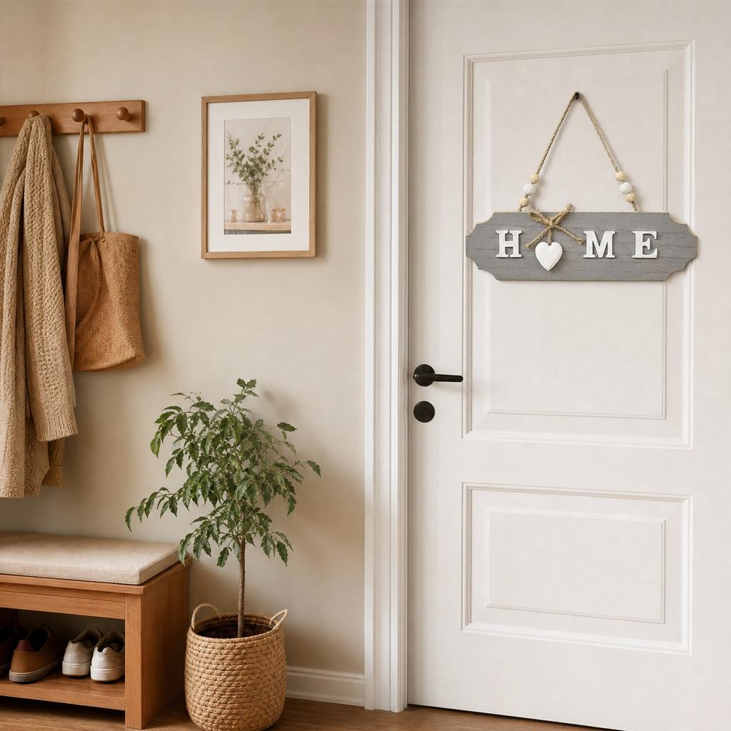 Wooden Home Sign Indoor Outdoor Use Welcome Decorative House Plaque for Front Door Wall Hanging Gift