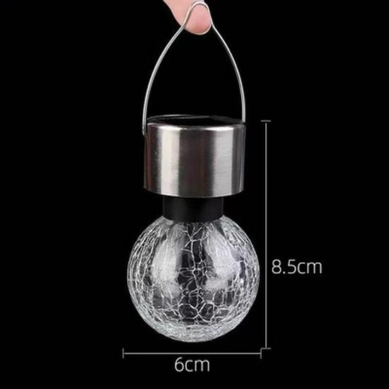 Solar Crackle Mason Jar Light for Garden, Balcony, or Tree Hanging Decor