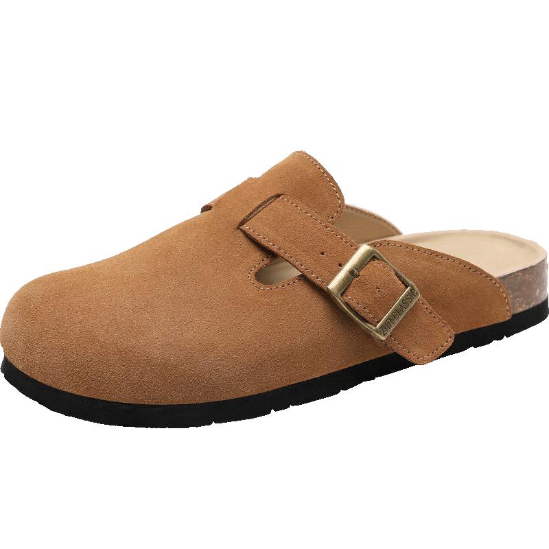 ZHR Women s Suede Birkenstock-Style Covered-Toe Slippers JQ03 38