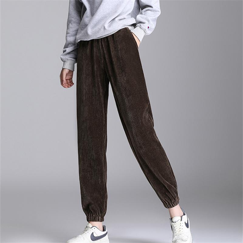 Осень-зима женские корейские утепленные однотонные спортивные штаны женские мешковатые — фото 4