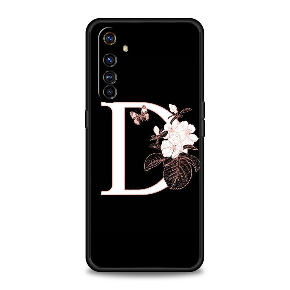 

Цветочный чехол с инициалом для Oppo A17 A12 A57 A74 A16 Find X5 X6 A52 A53 A54 A15 Reno 6 Z 7 Pro A9 2020 Силиконовый чехол Oppo A54 5G