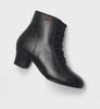 Women's Square Dance Shoes: Medium/High Heels, High Tops, Soft Sole, Embossed Leather, Ideal for Middle-aged/Elderly, Perfect for Autumn/Winter.