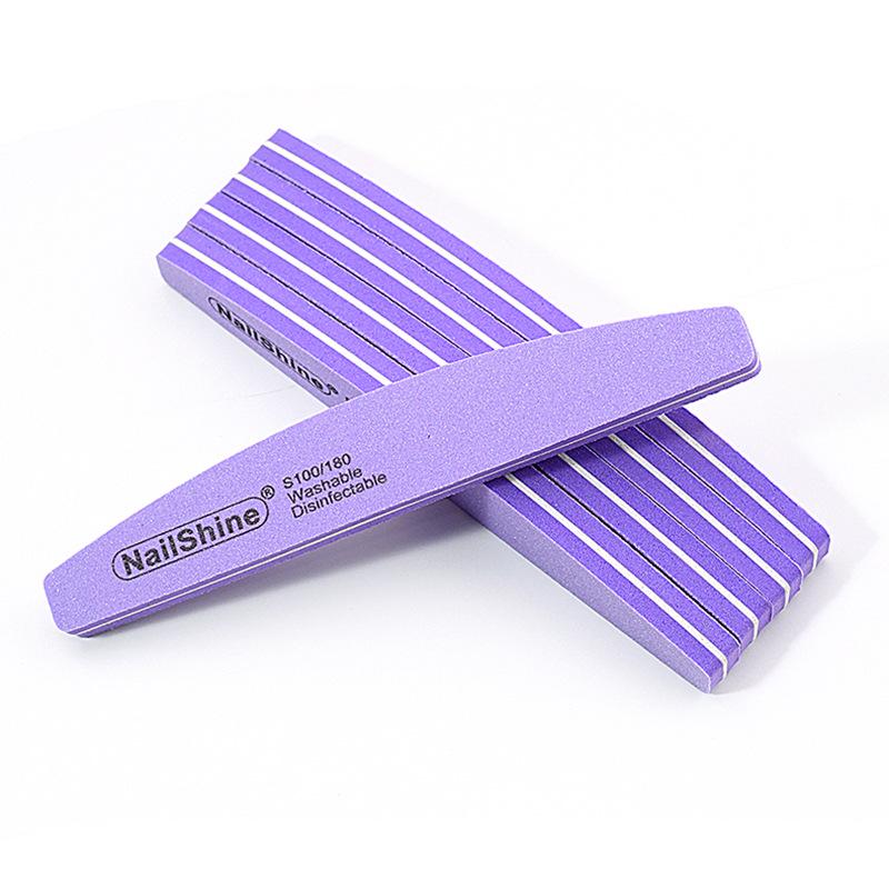 Nail Salon High-Elastic Half-Moon Sanding and Shaping Multi-Color Sponge Nail File