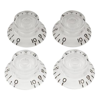Musiclily Pro Left-Handed Metric Les Paul Style Electric Guitar Bell Top Hat Knobs, Transparent (Set of 4)