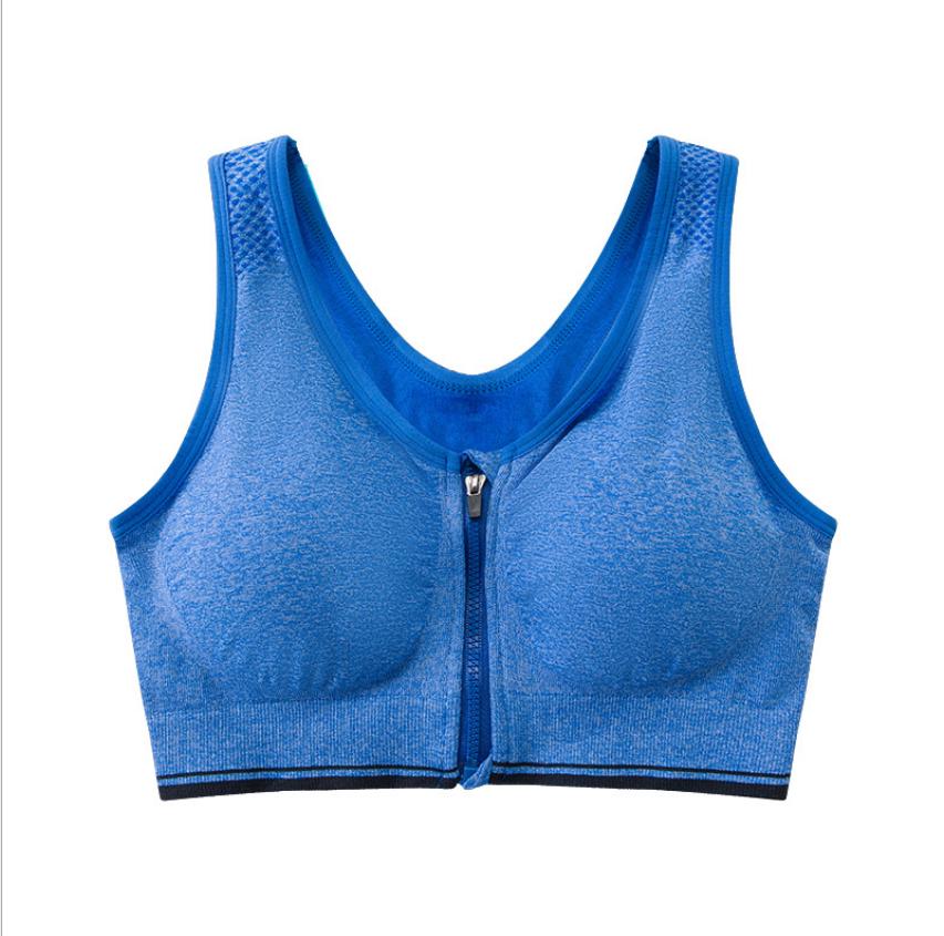 Sports Yoga Bra Front Zipper Top Fitness Push Up Gym Running Shockproof Shirt Workout Fast Dry Vest