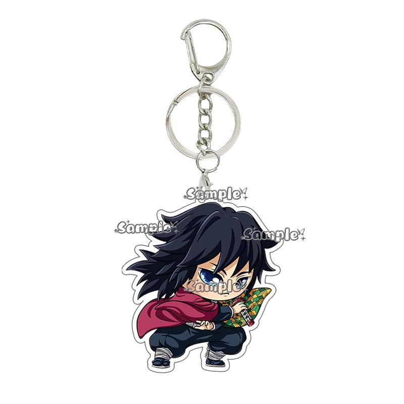 5cm Acrylic Anime Cartoon Kamado Nezuko Agatsuma Tanjiro Giyuu Q Version Keychain Game Character Backpack Pendant Charm Gift Toy