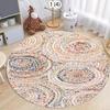Vintage Floral Round Carpet Living Room Large Rug Retro Green Floral Area Rugs Bedroom Sofa Chair Floor Mat