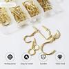 RSINC 73pc Assorted Hook Set Golden Nickel Plated, Multipurpose Eye,Cup,Square B0C1JH1W4R