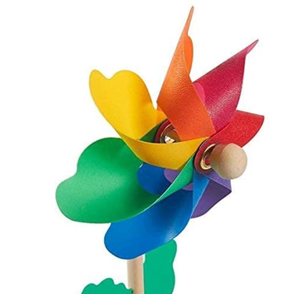 Colorful Windmills Wedding Outdoor Venue Arrangement Decoation Wooden Pole Windmills Suitable For Garden Yard Party Decoration