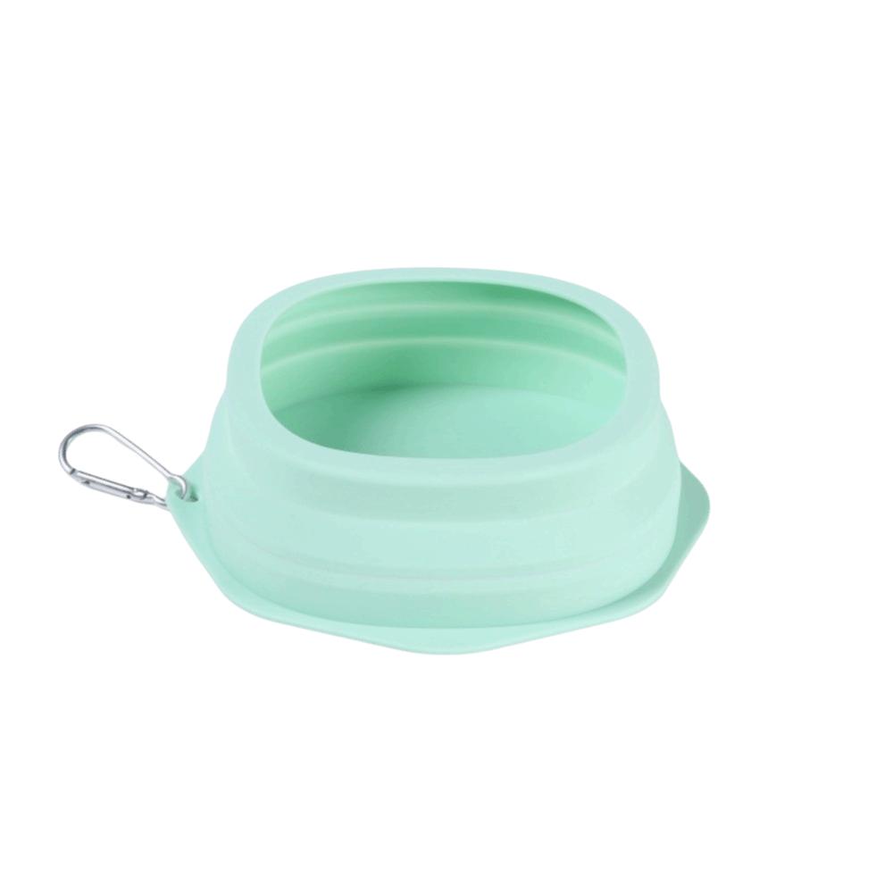 Hanging Collapsible Pet Bowl Portable Pet Feeding Bowl Practical Pet Water Bowl Camping зелёный
